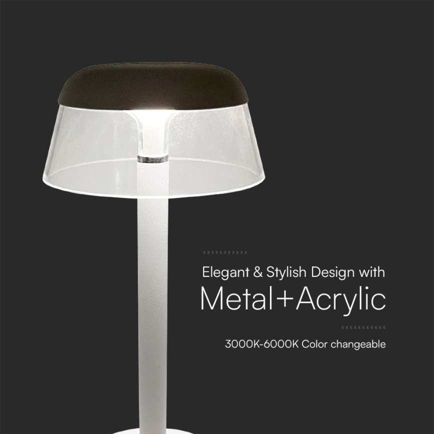Lampe de table tactile rechargeable et à intensité variable LED/3W/5V 3000-6000K 1800 mAh blanc