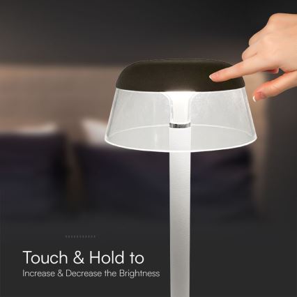 Lampe de table tactile rechargeable et à intensité variable LED/3W/5V 3000-6000K 1800 mAh blanc