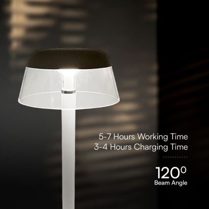 Lampe de table tactile rechargeable et à intensité variable LED/3W/5V 3000-6000K 1800 mAh blanc