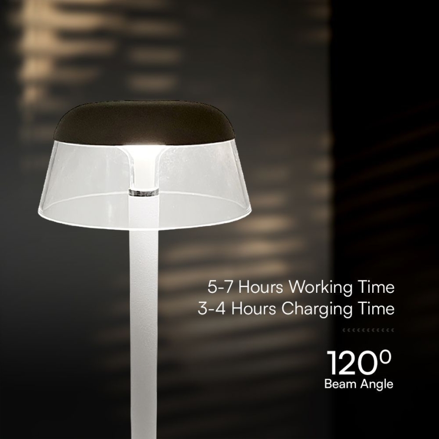 Lampe de table tactile rechargeable et à intensité variable LED/3W/5V 3000-6000K 1800 mAh blanc