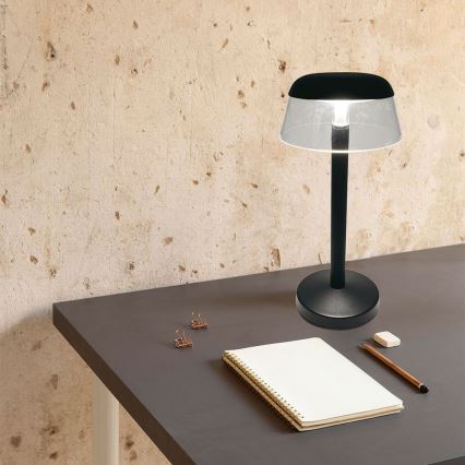 Lampe de table tactile rechargeable et à intensité variable LED/3W/5V 3000-6000K 1800 mAh noir