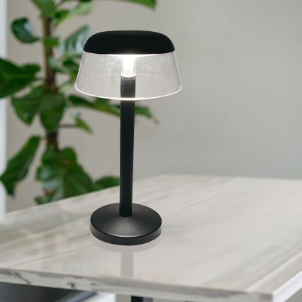 Lampe de table tactile rechargeable et à intensité variable LED/3W/5V 3000-6000K 1800 mAh noir