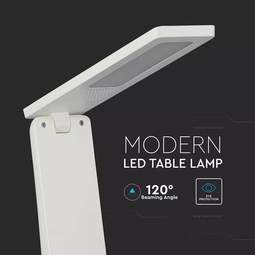 Lampe de table tactile rechargeable LED à intensité variable USB LED/4W/5V 1200 mAh 2700K-5700K blanche/argentée
