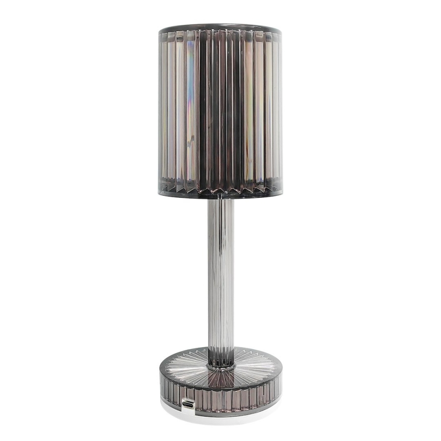 Lampe de table tactile rechargeable SIMPLE LED, 1W/5V, 3000–6000K, 2400 mAh, gris fumé