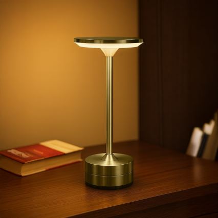 Lampe de table tactile rechargeable LED TAVOLO LED/2,5W/5V 2400 mAh 3000-6000K dorée