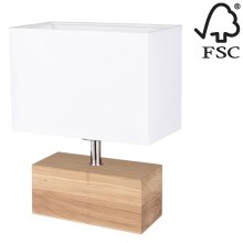 Lampe de table THEO 1xE27/25W/230V chêne - certifié FSC