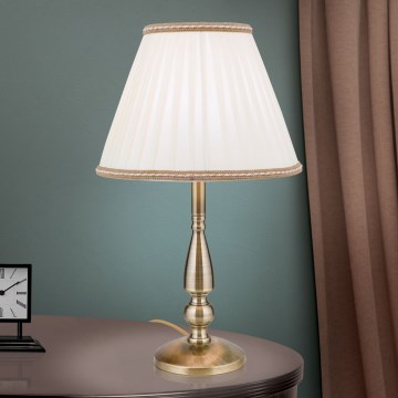 Lampe de table TONIA 1xE27/60W/230V d. 30 cm blanc/bronze