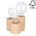 Lampe de table VINCENT 3xE27/15W/230V chêne - certifié FSC