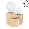 Lampe de table VINCENT 3xE27/15W/230V chêne - certifié FSC