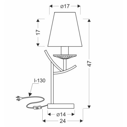 Lampe de table VITORIA 1xE14/40W/230V jaune/laiton
