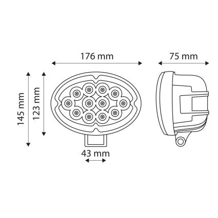 Lampe de travail CREE LED/36W/10-30V IP67 6000K