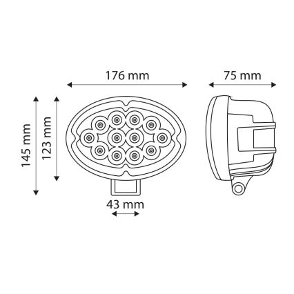 Lampe de travail CREE LED/36W/10-30V IP67 6000K