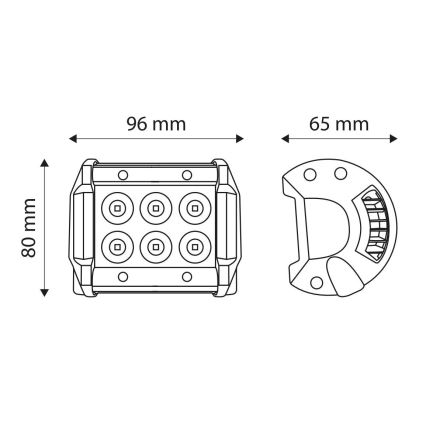 Lampe de travail EPISTAR LED/18W/10-30V IP67 6000K