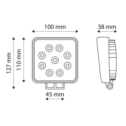 Lampe de travail EPISTAR LED/27W/10-30V IP67 6000K