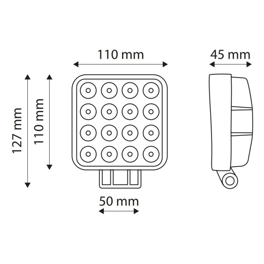 Lampe de travail EPISTAR LED/48W/10-30V IP67 6000K