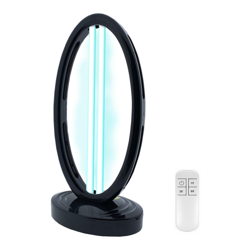 Lampe désinfection germicide à l'ozone UVC/38W/230 + télécommande noir