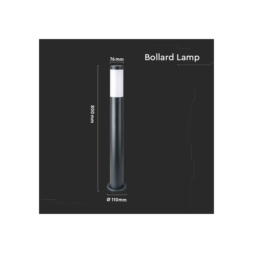 Lampe d'extérieur 1xE27/60W/230V IP44 80cm noir