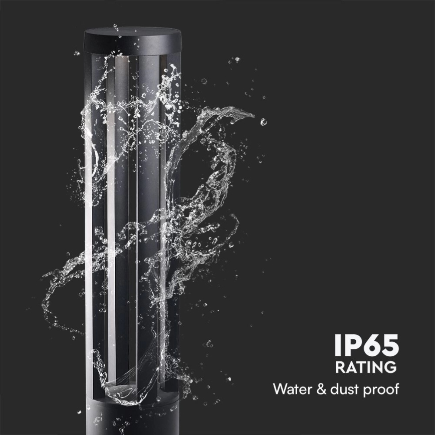 Lampe d'extérieur LED/10W/230V 3000K IP65 80 cm noire