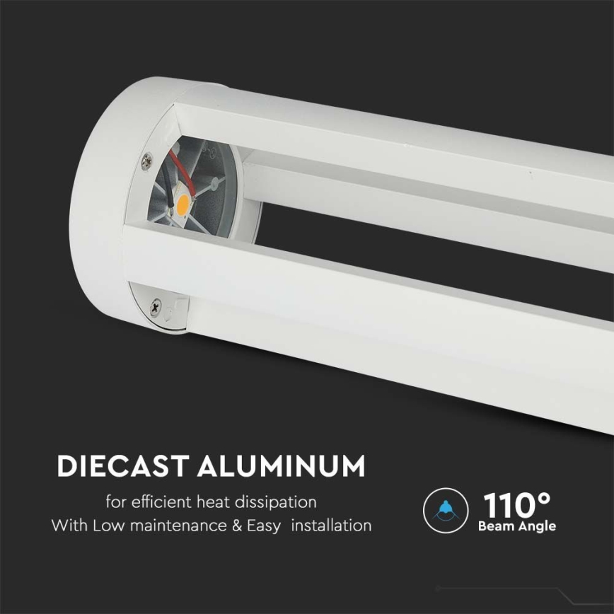 Lampe d'extérieur LED/10W/230V 80cm 3000K IP65 blanche