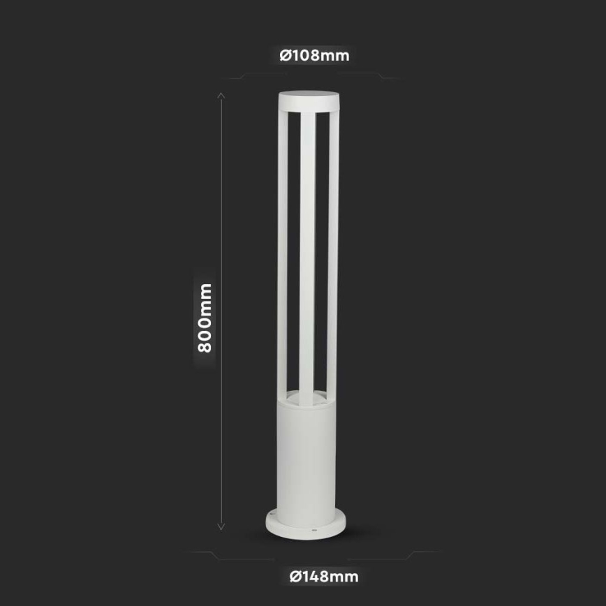 Lampe d'extérieur LED/10W/230V 80cm 3000K IP65 blanche