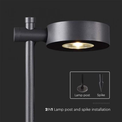 Lampe d'extérieur LED/7W/230V 4000K IP65 noire 102 cm