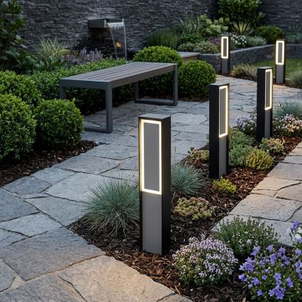 Lampe d'extérieur LED MODO — 8 W, 230 V, 4000 K, IP54, 50 cm, noire