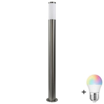 Lampe d'extérieur LED RGBW dimmable LIVIA 1xE27/6,5W/230V 2700-6500K Wi-Fi 100 cm IP44 argentée