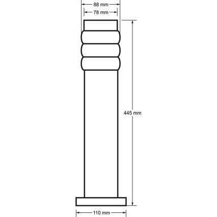 Lampe d'extérieur LULA 1xE27/60W/230V 45 cm IP44 chrome mat