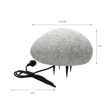 Lampe d'extérieur LUMISTONE 1xE27/15W/230V IP65 Ø 31,8 cm