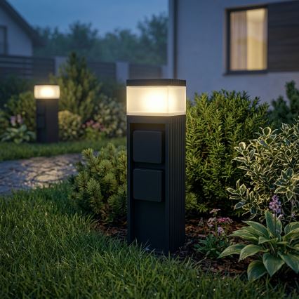 Lampe d'extérieur VESPER avec 2 prises 1xG9/5W/230V IP44 30 cm, noire