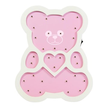 Lampe enfant LED/2xAA ours rose