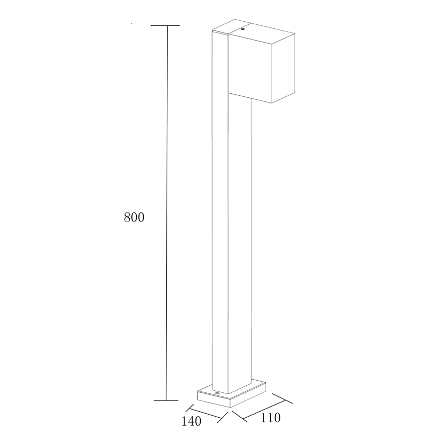 Lampe extérieur BOSTON 1xGU10/10W/230V 80 cm IP54 noir