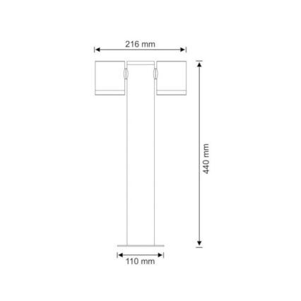 Lampe extérieur PINO 2xGU10/10W/230V IP44 44 cm