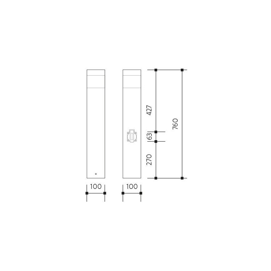 Lampe extérieure à détecteur avec prise GARD 1xE14/60W IP44