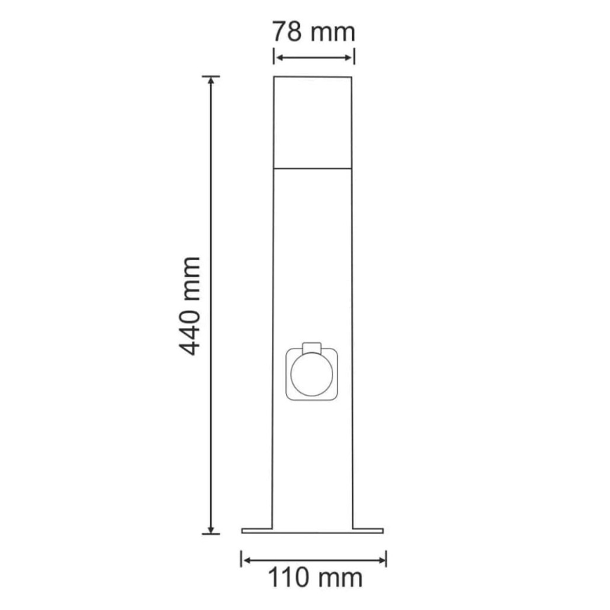 Lampe extérieure avec prise NEW YORK 1xE27/12W/230V IP44 44 cm anthracite