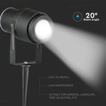 Lampe extérieure LED/12W/100-240V IP65 4000K noir