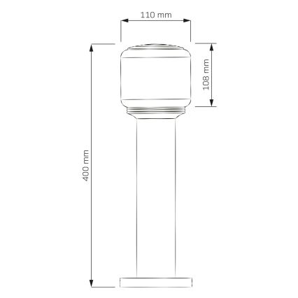 Lampe extérieure MADRID 1xE27/12W/230V 40 cm IP44 noire
