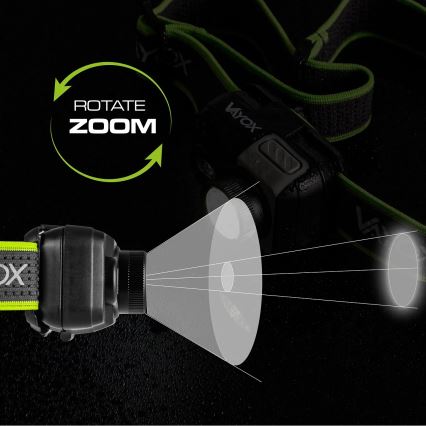 Lampe frontale LED rechargeable à intensité réglable LED/10W/5V/3xAAA IP66 800 lm 1000 mAh