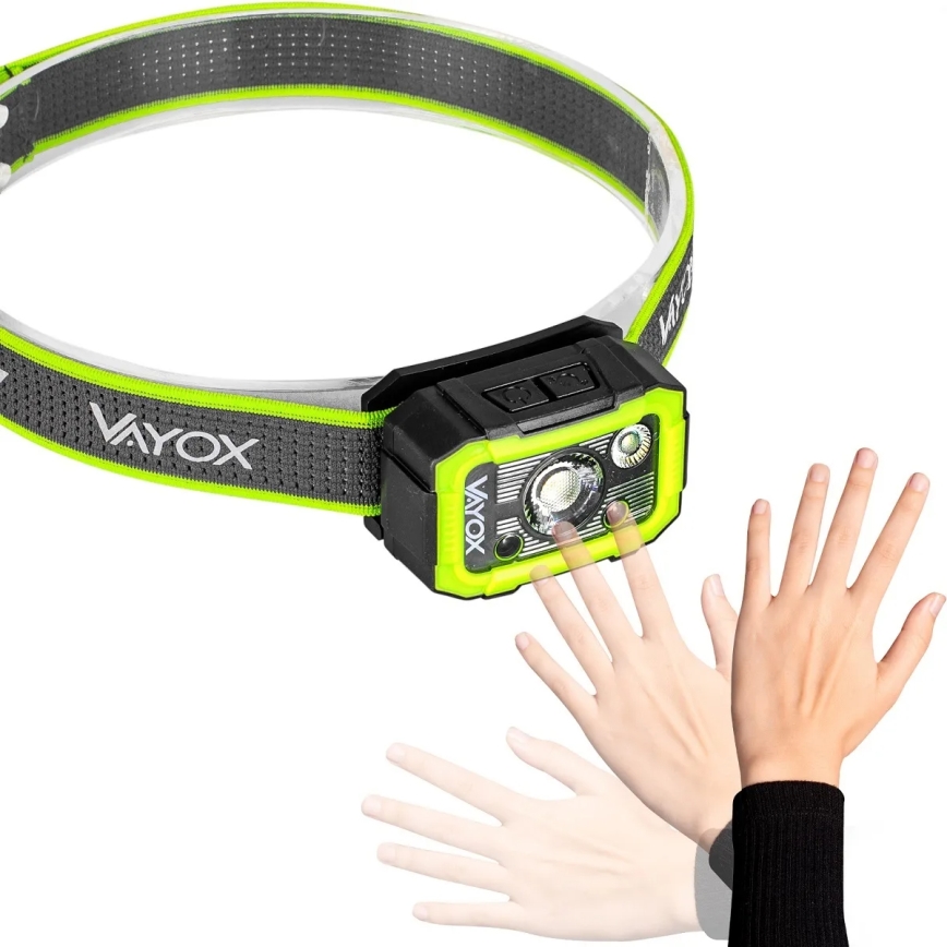 Lampe frontale LED rechargeable à intensité variable avec capteur LED/10W/5V IP66 750 lm 1500 mAh