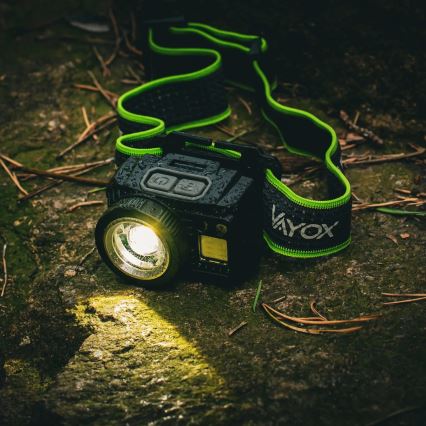 Lampe frontale LED rechargeable à intensité réglable, dotée d'un capteur et d'un éclairage rouge LED/6W/5V/3xAAA IP66 500 lm 1200 mAh