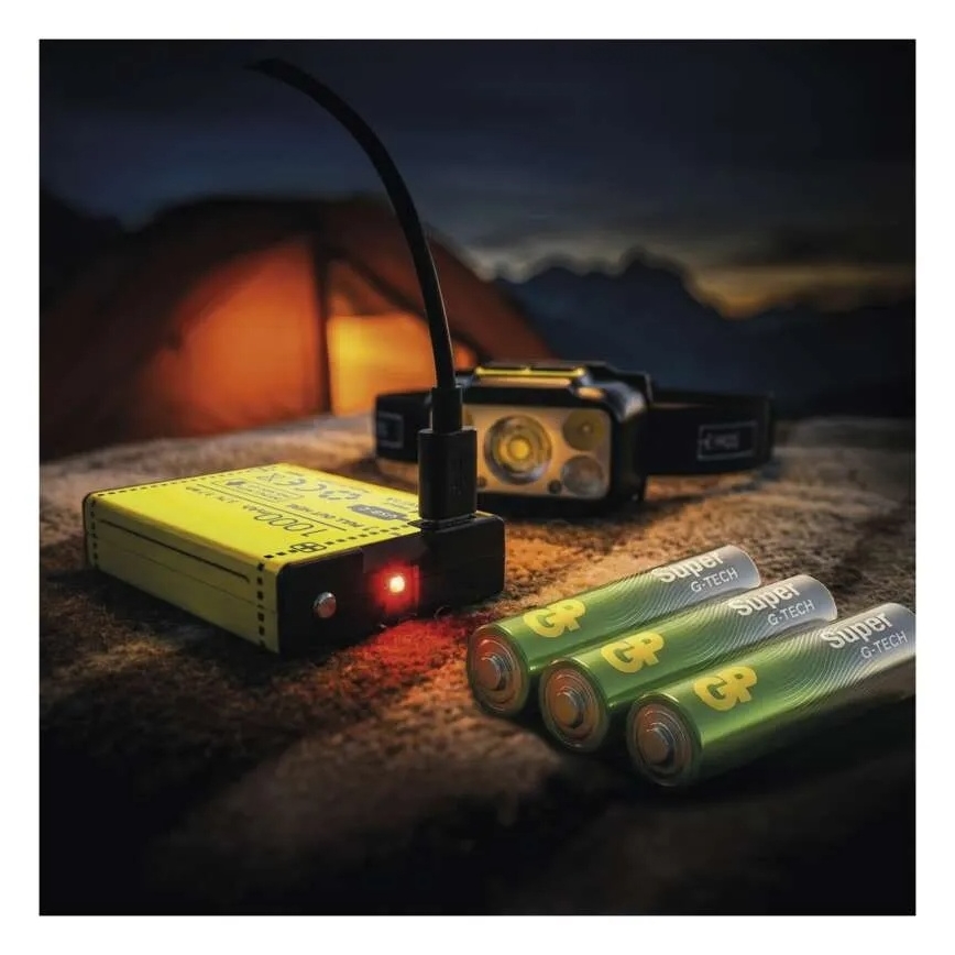 Lampe frontale rechargeable à intensité réglable LED/3xAAA/1000 mAh 3,7V