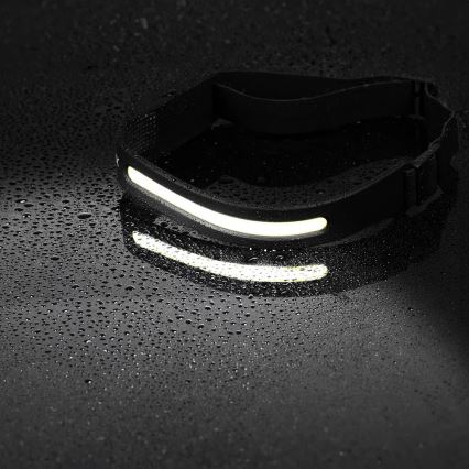 Lampe frontale rechargeable à intensité variable avec détecteur 2xLED/5V IP44 350 brillant 1200 mAh