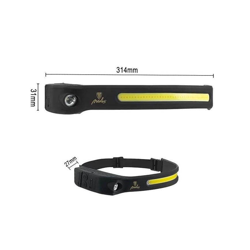 Lampe frontale rechargeable à intensité variable avec détecteur LED/8W/5V IP44 570 lm 2000 mAh