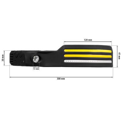 Lampe frontale rechargeable à intensité variable avec détecteur et éclairage rouge 4xLED/5V IP44 300 brillant 1200 mAh