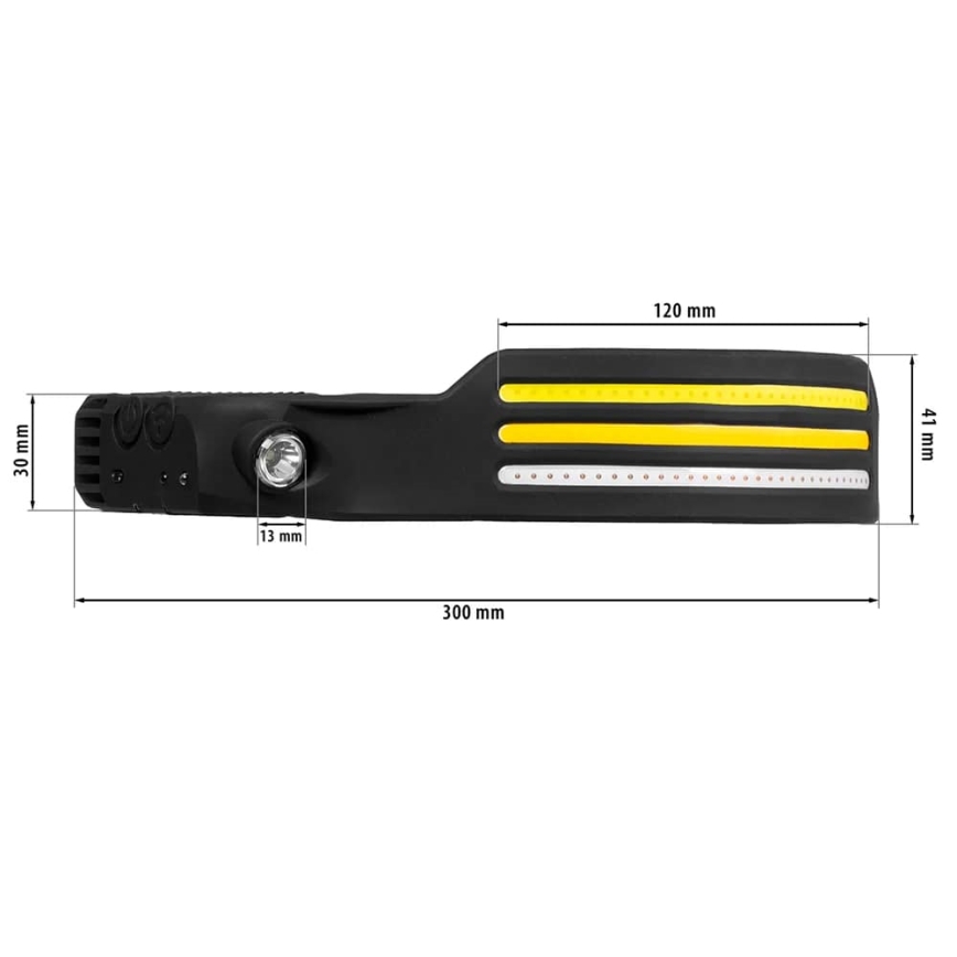 Lampe frontale rechargeable à intensité variable avec détecteur et éclairage rouge 4xLED/5V IP44 300 brillant 1200 mAh