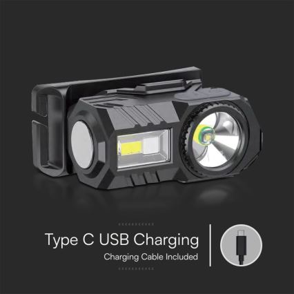 Lampe frontale rechargeable RGBW à intensité variable USB LED/3W/5V IP43 190 brillant 24 h 750 mAh