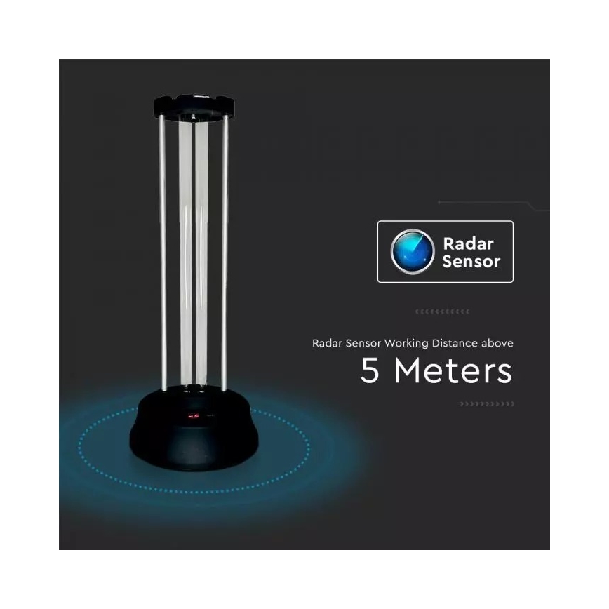 Lampe germicide désinfectante avec détecteur UVC/38W/230V