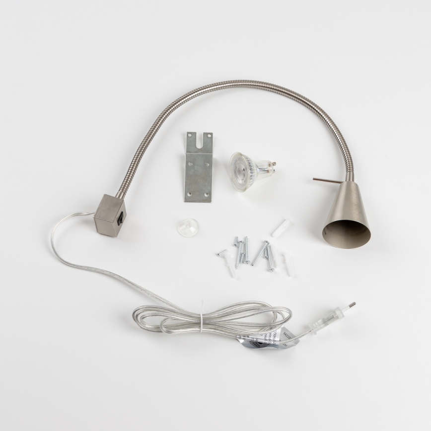 Lampe LED à pince 1x GU10 / 4,7 W / 230 V chrome mat