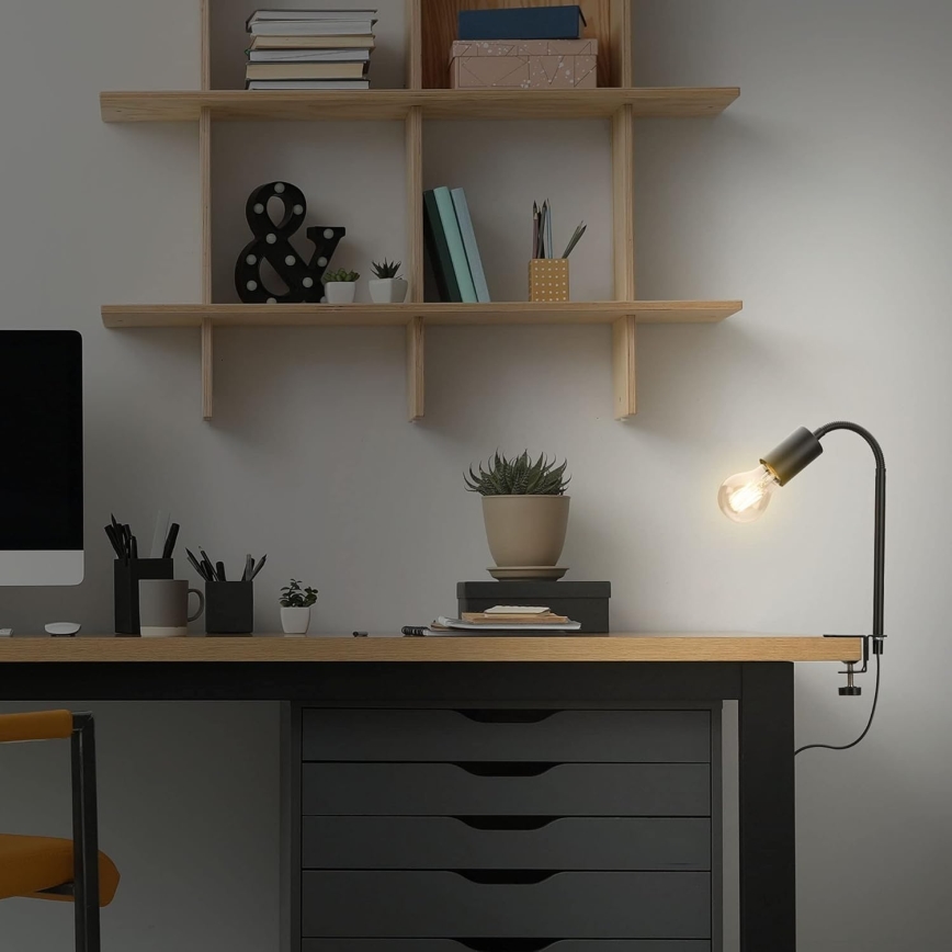 Lampe LED à pince 1xE27/4,2W/230V 2700K noire