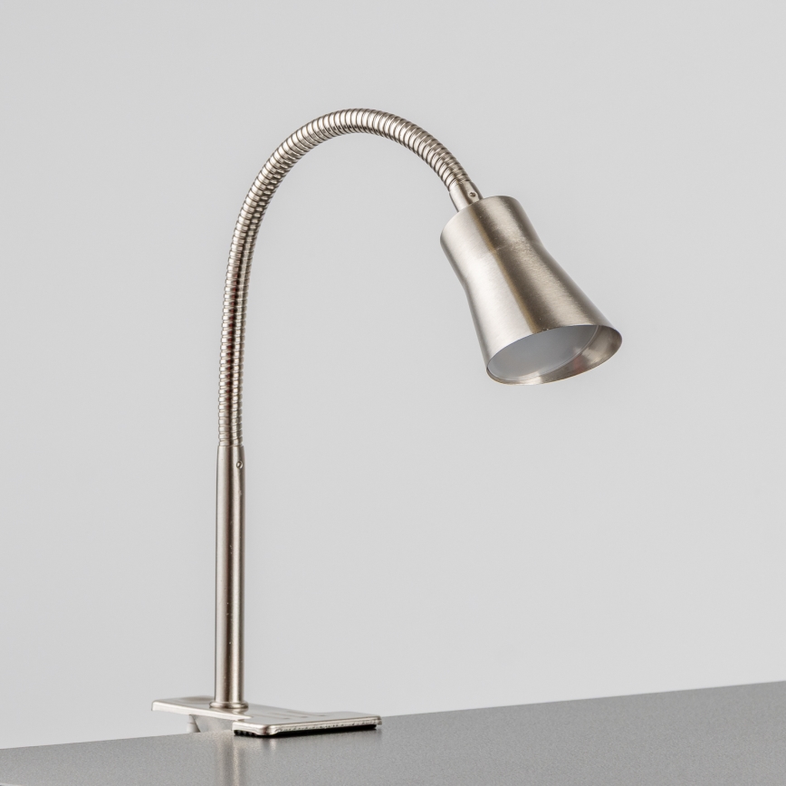 Lampe LED à pince 3,2 W / 230 V, chrome mat